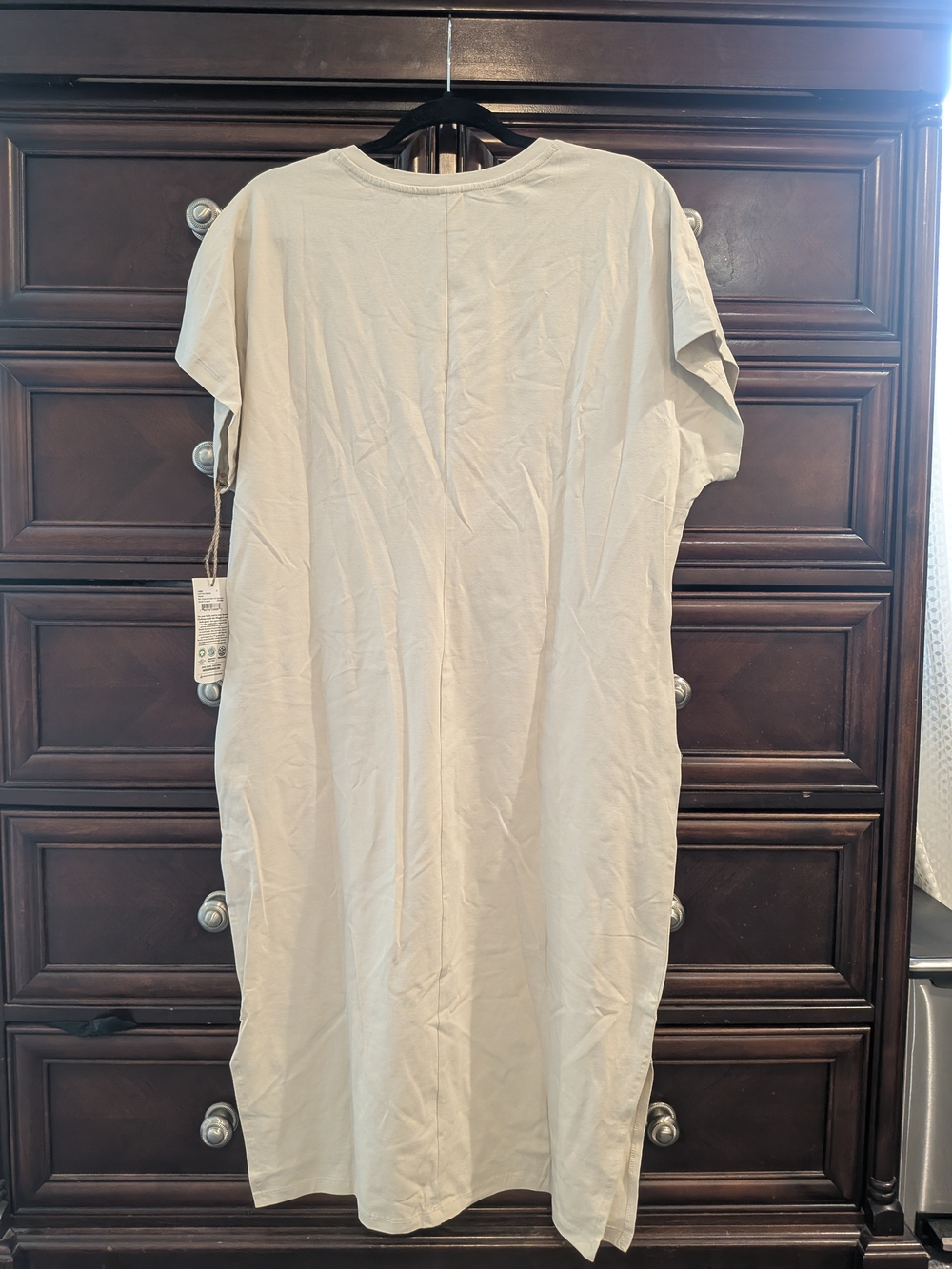 NWT Everyday V-Neck Cream Midi Dress - Maggie's Organics Kaftan Dress - Picture 3 of 4